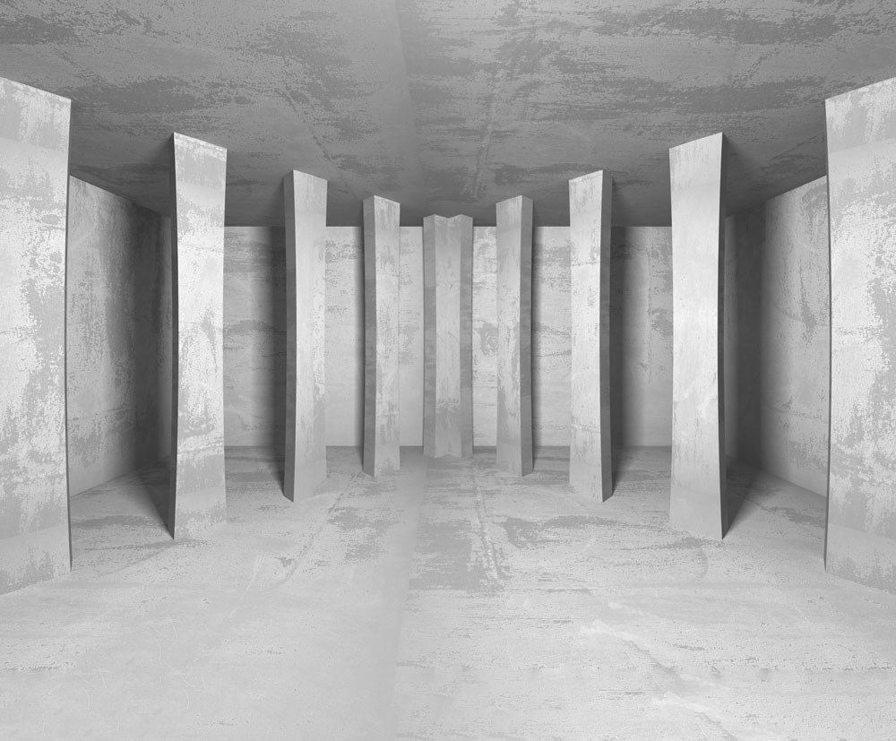 3D Sütunlu Tünel Duvar Kağıdı Görseli