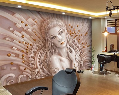Medusa Resimli Kabartmalı Duvar Kağıdı Görseli