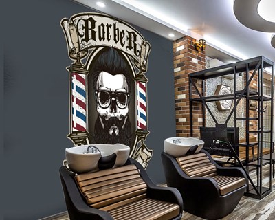 Barber 3D Duvar Kağıdı 