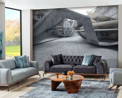 Modern Mimari Tasarımı 3D Duvar Kağıdı Görseli