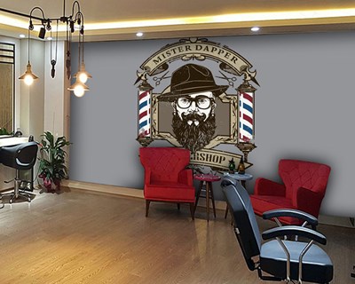 Erkek Kuaför Salonu Duvar kağıdı Görseli