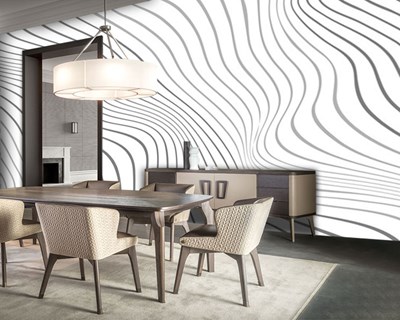 Çizgili Dalgalı 3D Duvar Kağıdı 
