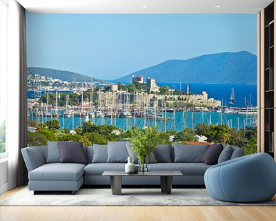 Türkiye Bodrum Liman Manzaralı 3 Boyutlu Duvar Kağıdı Örnekleri