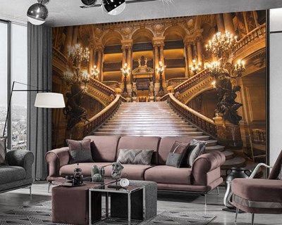 3D İhtişamlı Saray Merdivenleri Duvar Kağıdı 