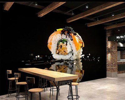 3D Japon Yemeği Sushi Duvar Kağıdı