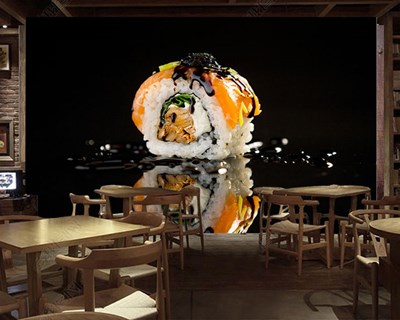 3D Japon Yemeği Sushi Duvar Kağıdı