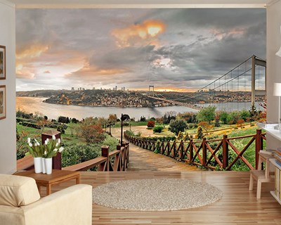 Seyir Tepesinden İstanbul Manzarası 3D Duvar Kağıdı Modeli