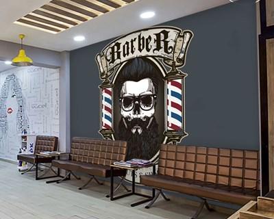 Barber 3D Duvar Kağıdı 
