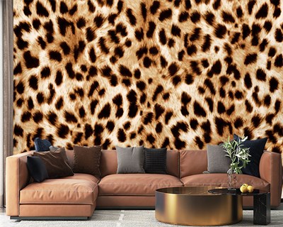 Leopar Desen Duvar Kağıdı 3D 