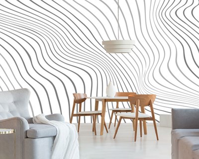 Çizgili Dalgalı 3D Duvar Kağıdı 