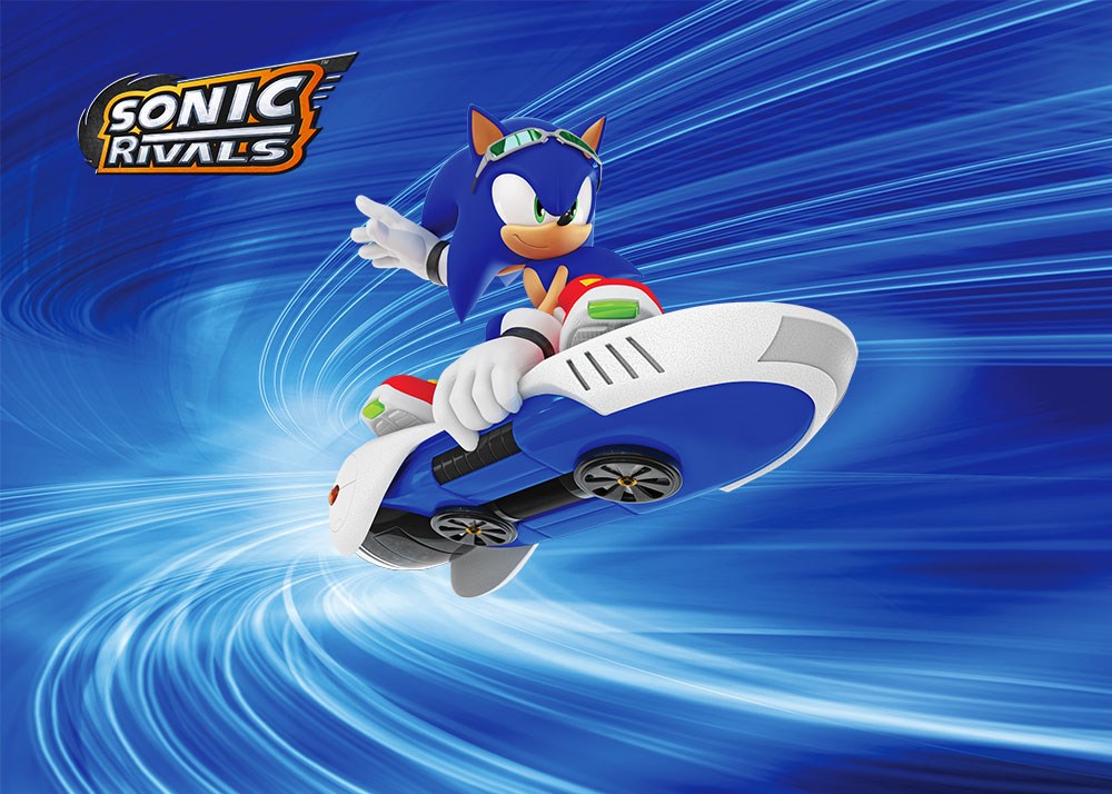 Sonic Motoru Üstünde Kirpi Sonic Resimli 3D Duvar Kağıdı 