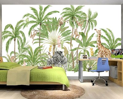 Çok Palmiye Ağaçlı Safari Duvar Kağıdı 
