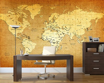 Emlak Sektörü - Hukuk Bürosu - Avukat Ofisi Dünya Haritası Duvar Kağıdı 3D