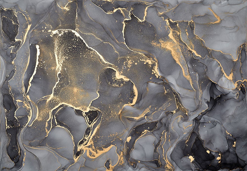 Antrasit Gold Ton Doğal Taş Duvar Kağıdı 3D