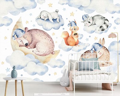 Yıldızlı Bebek Odası Duvar Kağıdı 