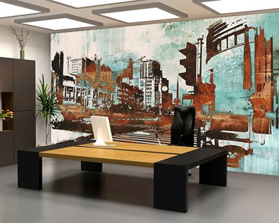 3D Sanatsal Şehir Manzaralı Duvar Kağıtları 