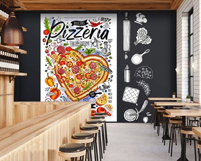 3D İtalyan Pizza Duvar Kağıdı