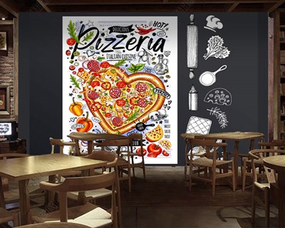3D İtalyan Pizza Duvar Kağıdı