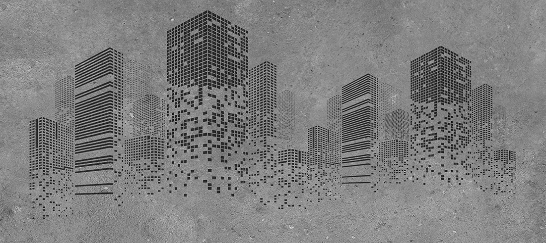 Vektörel Gökdelenler Şehir 3D Emlak Sektörü Duvar Kağıdı