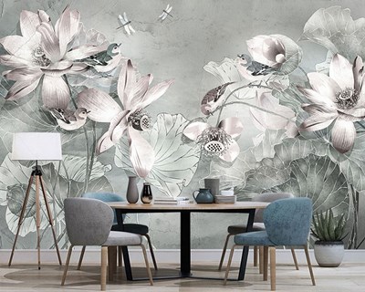 Zarif Gelin Çiçekleri Desenli 3D Oturma Salonu Duvar Kağıdı