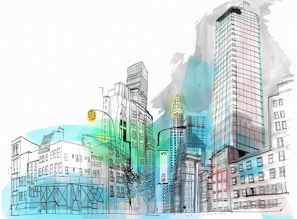 Vektörel Şehir Çizimi 3 Boyutlu Emlak Gayrimenkul Sektörü Duvar Kağıdı Modeli 