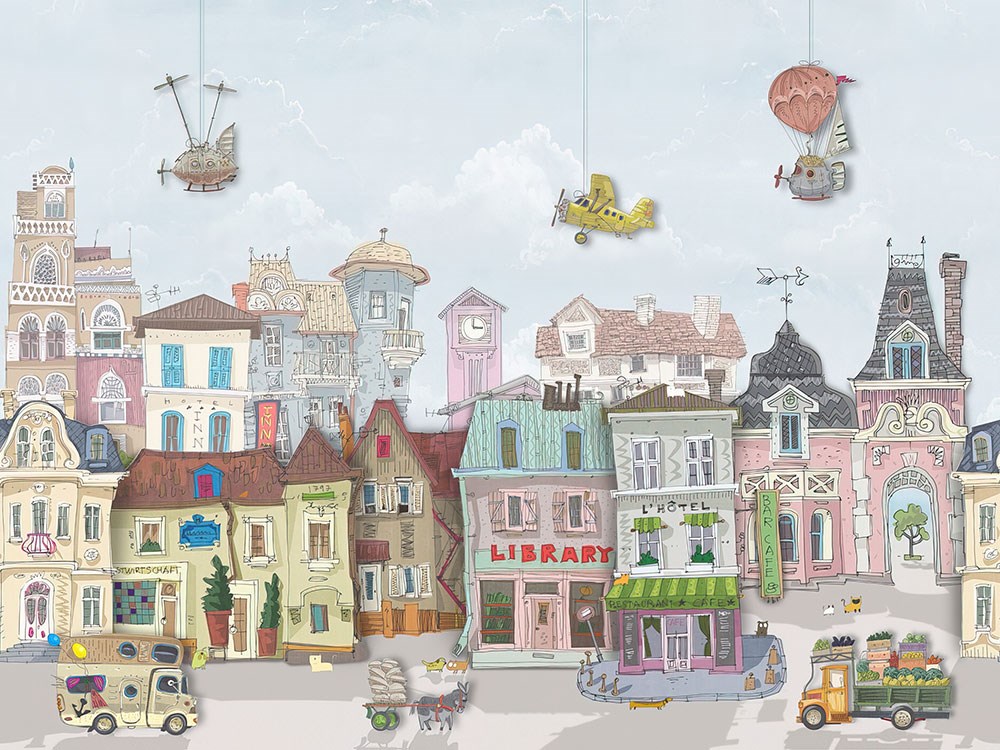 3D Animasyon Çizimli Şehir Duvar Kağıdı