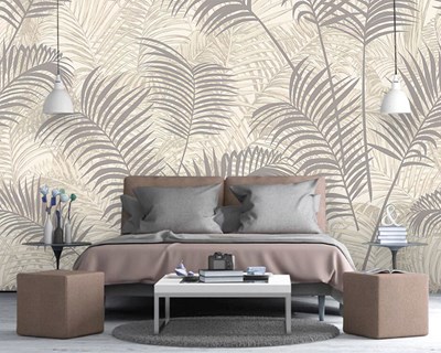 Çok Yapraklı Yatak Odası Duvar Kağıdı Modeli
