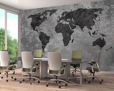 3D Ofisler İçin Dünya Haritası Duvar Kağıdı 