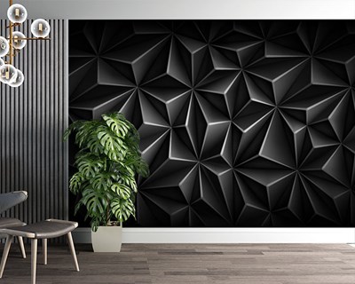 3D İç İçe Girmiş Siyah Küpler Duvar Kağıdı