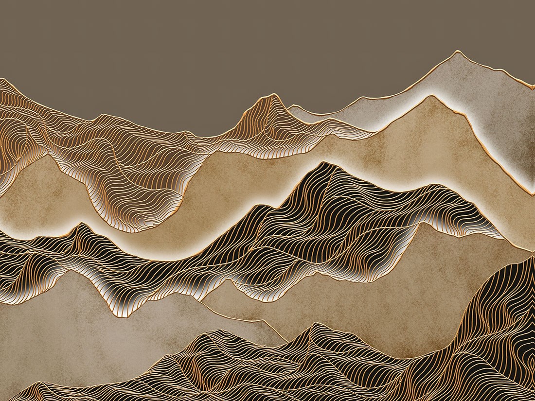 Sismik Dalgalar Görünümlü Fantastik 3D Duvar Kağıdı Modeli 