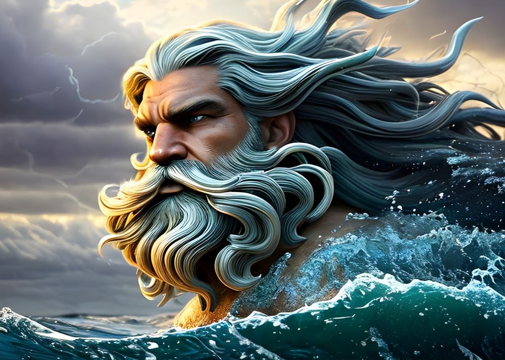 Görkemli Poseidon Duvar Kağıdı 3D