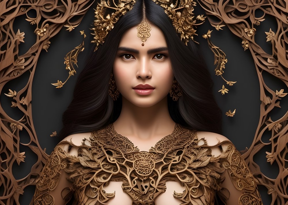 Asil Türk Kraliçesi Özel Tasarım 3D Duvar Kağıdı 
