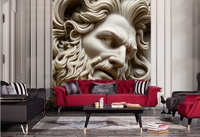 Yunan Tanrısı Zeus Rölyef Duvar Kağıdı 3D