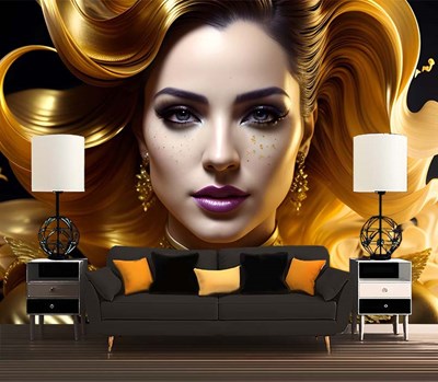 Altın Elbiseli Fantastik Kraliçe Duvar Kağıdı 3D