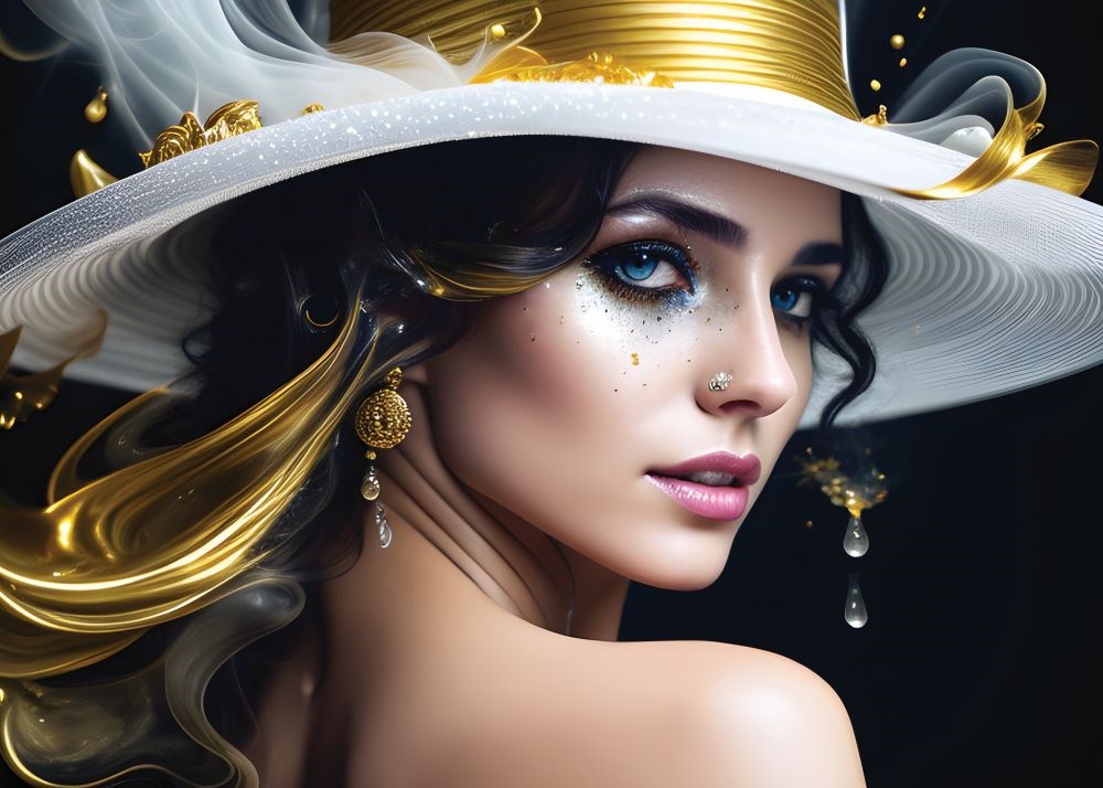 Altın Şapkalı Kadın Duvar Posteri