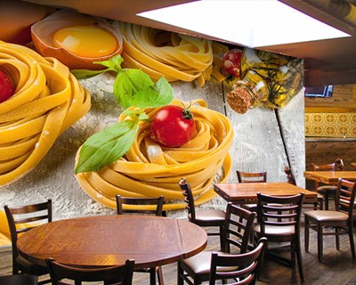 Makarna Cafe Restoran Duvar Kağıdı Modeli