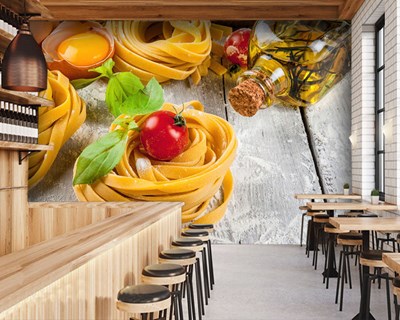 Makarna Cafe Restoran Duvar Kağıdı Modeli