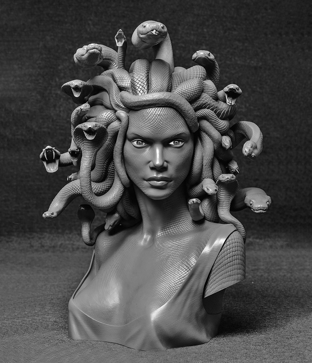 Medusa Heykeli Duvar Görseli Modeli