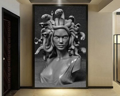 Medusa Heykeli Duvar Görseli Modeli