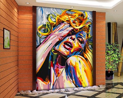 Pop Art  Kadın Tablo Duvar Kağıdı Modeli