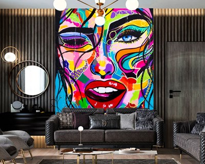 Pop Art Kadın Portre Duvar Kağıdı Modeli