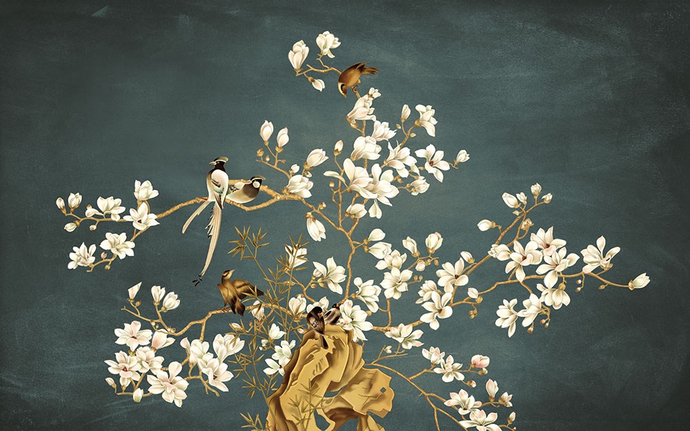 Çin Sakura Çiçeği Duvar Kağıdı Modeli
