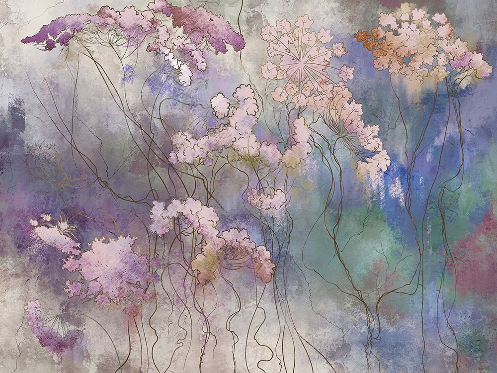 Bahar Çiçekleri Tuval Duvar Kağıdı Modeli