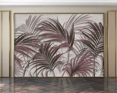 Mor Palmiye Yaprakları Duvar Kağıdı Modeli