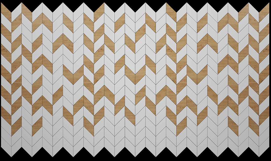 Bohem Zigzag Desen Baskılı Duvar Kağıdı Modeli