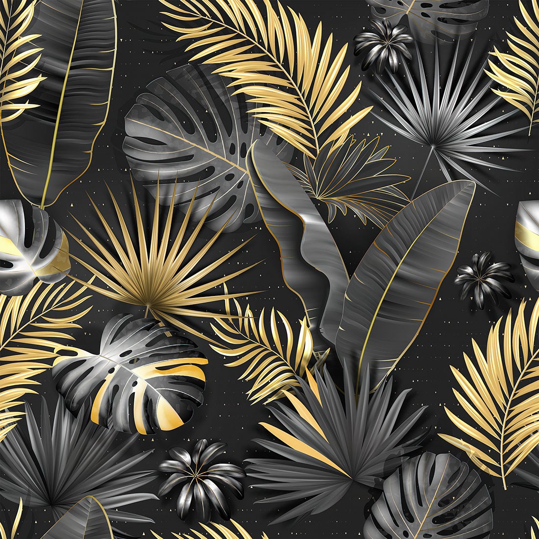 Siyah Gol Deve Tabanı Yaprakları duvar Kağıdı Modeli