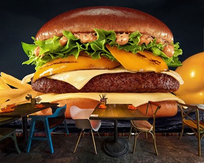 Devasa Çizburger Duvar Kağıdı Modeli