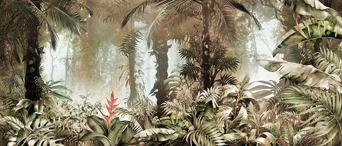 Tropikal İri Ağaçlar Duvar Kağıdı Modeli