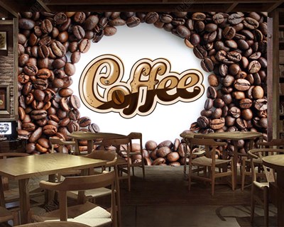 Kahve Dükkanına Duvar Kağıdı Poster Modeli