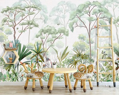 Egzotik Ağaçlar Çocuk Odası Duvar Kağıdı Modeli